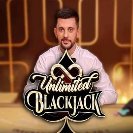 Unlimited Blackjack slot logo by Ezugi at Astromania Casino